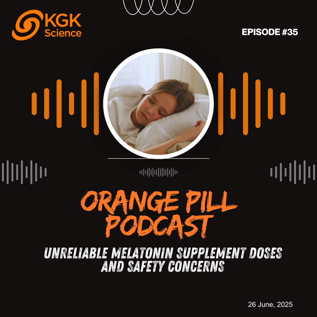 Orange Pill Podcast Cover: Child Sleeping symbolizing the effects of melatonin supplements and raising safety concerns discussed in Episode 35 of the Orange Pill Podcast
